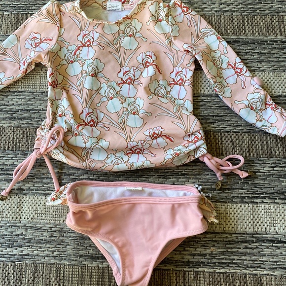 Kimi & Li 3/4 Length Puff Sleeve Rash Guard Set - Picture 6 of 6